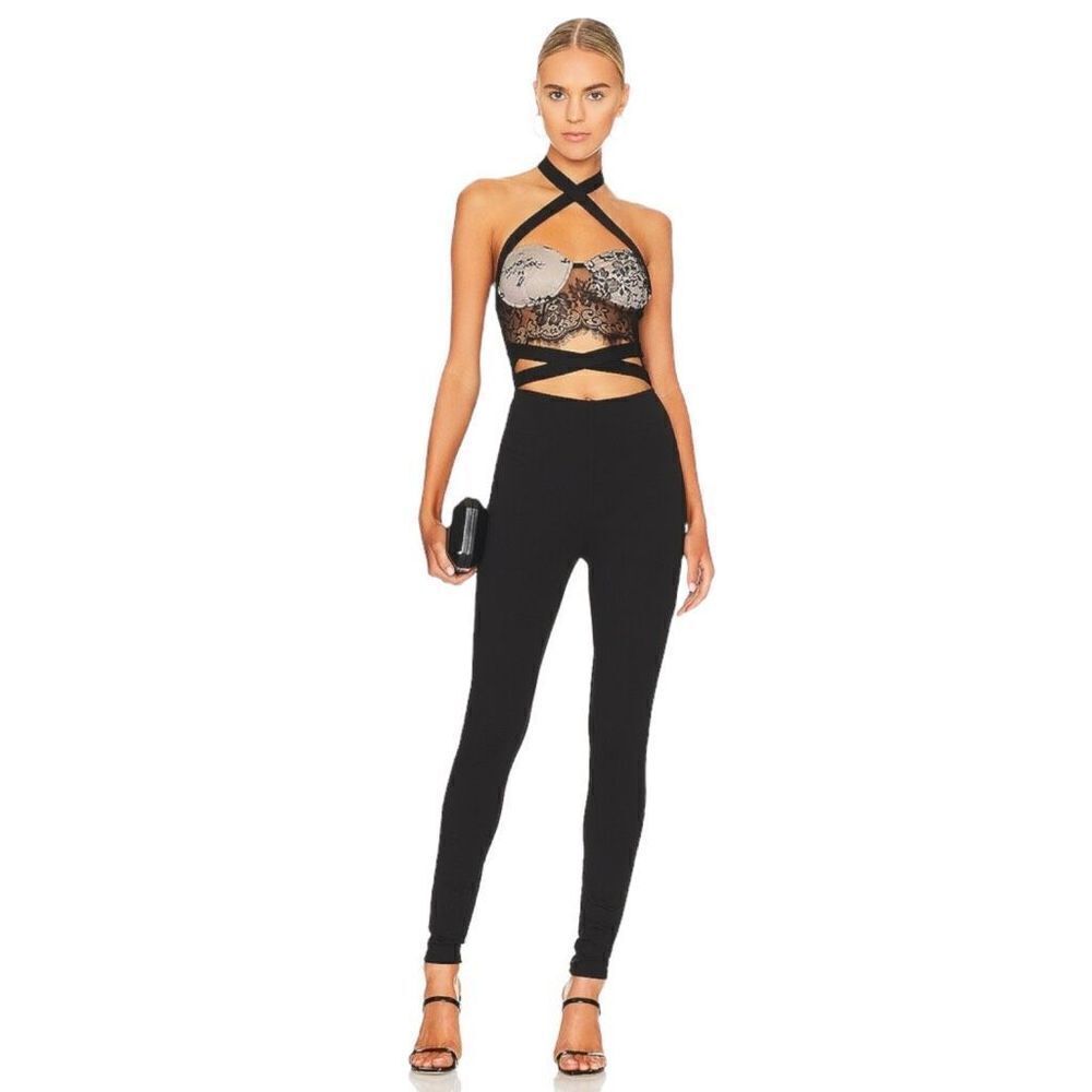 superdown Greta Halter Jumpsuit in Black‎